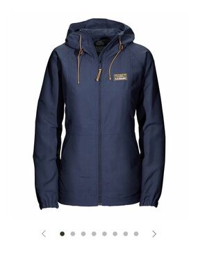 L.L. Bean Navy Mountain Classic Jacket with Tan Drawcords Large Petite